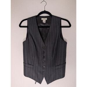 Brooks Brothers 346 Gray Pinstripe Wool Vest W6 Academia